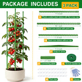 WAENLIR 3 Pack Tomato Cages for Garden, Up to 51 Inch Tomato Trellis for Raised Garden Bed, Plant Stakes for Pots, Durable Tomato Plant Support Garden Stakes for Climbing Plants