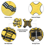 APEXUP Weighted Vest with 5lbs/10lbs/15lbs/20lbs/25lbs/30lbs Weights and Reflective Stripe, Weight Vest Men Women for Workout, Strength Training, Running (Yellow, 15lbs)