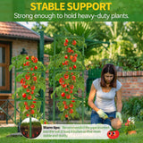 6 Pack Large Tomato Cage for Garden Up to 49" H X 16" W Metal Plant Support Stakes with Clips Triangle Pea Cages Cucumber Trellis for Vegetables Pots Vines Flowers Climbing Plants