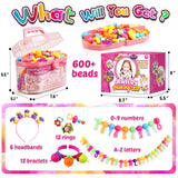 FUNZBO 650pcs Pop Beads - Jewelry Making Kit for 3 4 5 6 7 8 Year Old Little Girls, Arts and Crafts Toys for Kids, Necklace Bracelet Creativity Snap Set Top Best Christmas Birthday Gifts