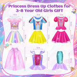 Princess Dress Up for Girls - Dress up Clothes for Toddler Girl,Role Play Costume Princess Toys Christmas Birthday Gifts for Age 3-8 Year Old