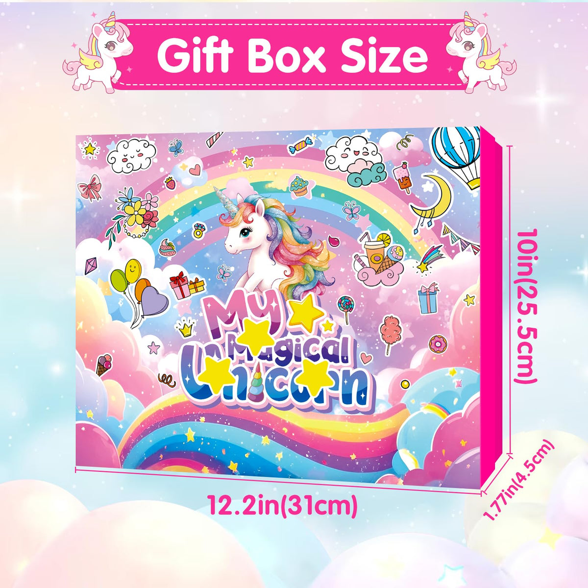 Unicorn Advent Calendar 2026 for Girls, Christmas Countdown Calendar for Kids, with 24 Days Xmas Surprise with Jewellery Bracelet Hair Accessories