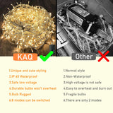 115FT 300LED Warm White Christmas String Fairy Lights Indoor/Outdoor, Waterproof with 8 Modes, Clear Wire Plug in Twinkle Light for Outside Garden Bedroom Christmas Tree Decorations