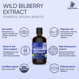 Grandpa Gifts from Granddaughter Wild Bilberry Extract USDA Organic Alcohol-Free 2x3.4oz Bottle of Liquid Bilberry Gift for Grandpa Health Gifts for Eyes High Bioavailability Liquid Extract 40 Serving
