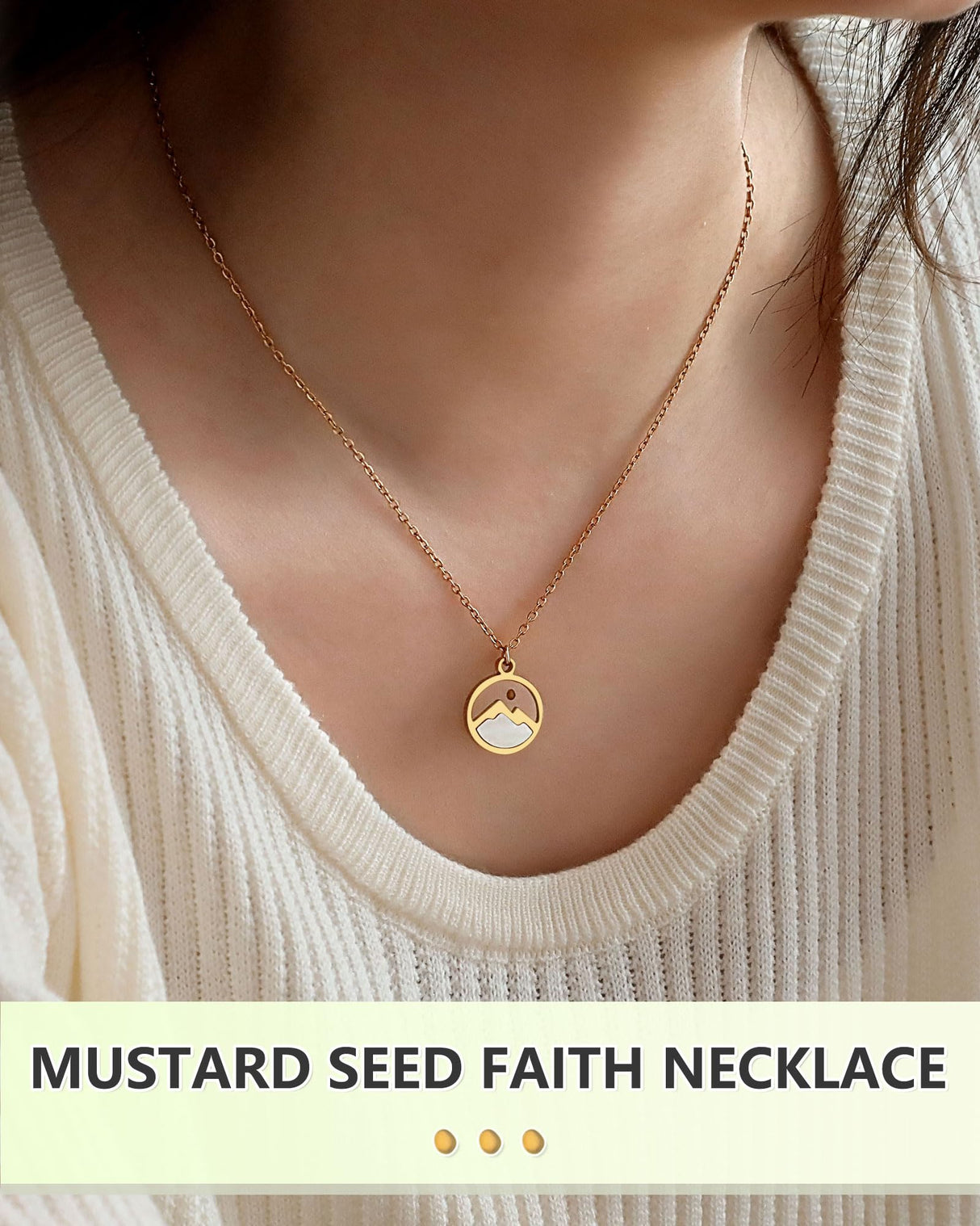 Eryuor Christmas Stocking Stuffers Teen Girl Gifts Trendy Stuff Baptism Mustard Seed Necklace Jewelry Women Christian Faith 12 14 16 18 13 Year Old Birthday Confirmation Gifts for Teenage Girls
