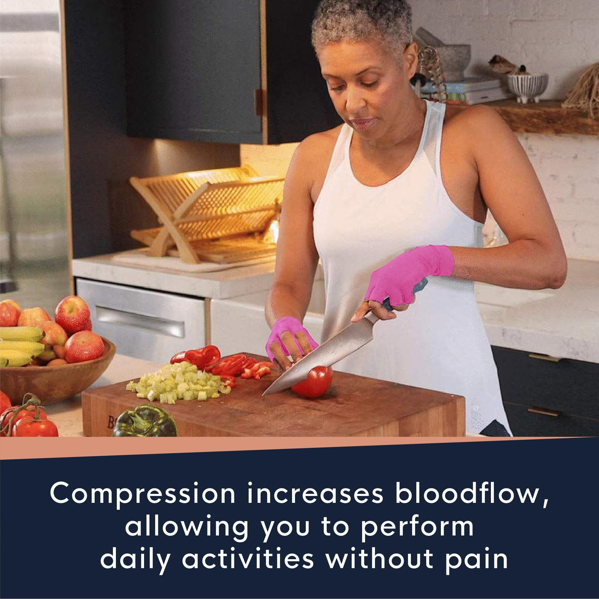 Copper Compression Arthritis Gloves | Fingerless Arthritis Carpal Tunnel Pain Relief for Men & Women | Hand Support Wrist Brace for Neuropathy, Rheumatoid, Tendonitis, Swelling, Crocheting, Typing Grey M