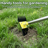 BCJCLTS 2-in-1 Garden Hoe and Weed Puller Rake, 60 Inch Adjustable Long Handle Weeding Tool Heavy Duty Spring Steel Head, Dual Side Hand Weed Rake, Weed Remover for Garden, Yard, Lawn, Driveway.