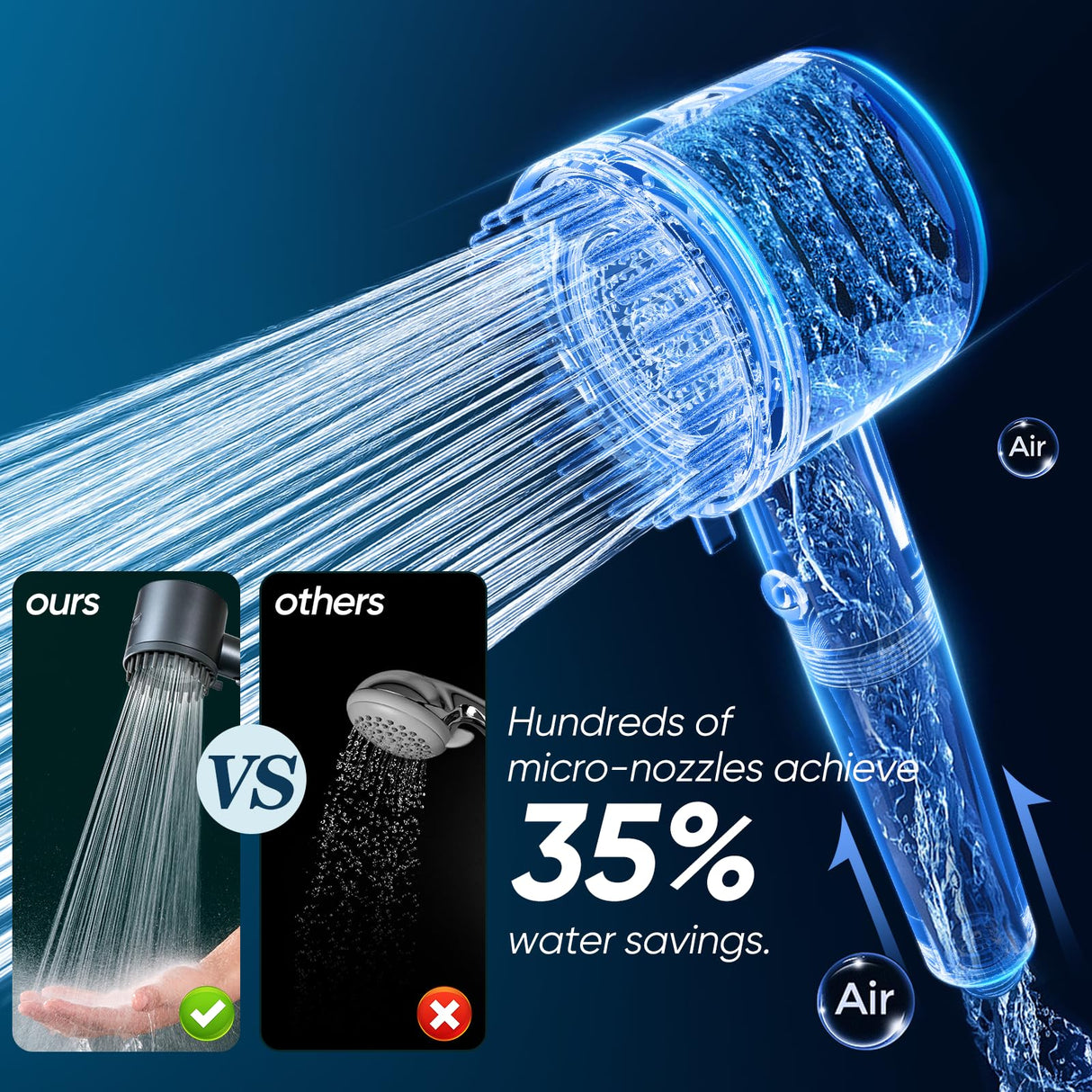 Cobbe Filtered Shower Head with Handheld, High Pressure 5-mode Showerhead with Filters, Built-in Power Wash for Hard Water - Remove Chlorine - Reduces Dry Itchy Skin, Pink