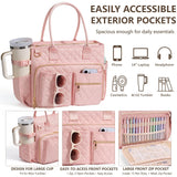 Large Bible Bag with Bible Cover Case for Women, Quilted Church Tote Bag Bible Carrying Case w/Shoulder Strap, Bible Study Supplies Journaling Kit Bible Accessories Christmas Christian Gifts for Women