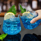 BESTSTAR 36 Pcs 12 oz Plastic Ribbed Wine Glasses, Reusable Champagne Glasses Elegant Whiskey Glasses Ideal for Weddings, Bars, Christmas, Halloween,Holidays,pool party,Daily Use