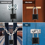 2 Pack 2.3in Long Shackle Combination Padlock [One-Touch Unlocking], Diyife Large Heavy Duty Outdoor Padlock Design of Hidden Password, High Security for Locker, Gym, Garden, Fences, Garage, Black