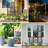Garden Trellis Frame for Climbing Plants Outdoor | 65 Inch PE-Coated Metal Pipes & Plastic Grids Rose Wall Trellis | Rustproof Privacy Screen Plant Support Frame for Flowers Vines Vegetables Indoor
