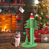 BOLUO Cat Scratching Post Tall Ceder Christmas Cat Trees for Adult Large Cats Scratcher Cute Toy Kitten Kitty Sisal Scratch with Teaser Ball Indoor Outdoor 31 inch
