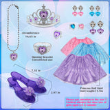 Princess Dress Up for Girls - Toddlers Clothes with Skirts, Shoes, Crown & Play Jewelry, Princess Costume Toys for Girls Age 3,4,5,6 Year Old, Kids Shoes Role Play Gift Idea for Birthday Christmas