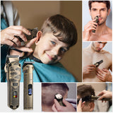 Hatteker Professional Hair Clippers for Men Beard Trimmer Clippers and Trimmer Set Waterproof T-Blade Trimmer Cordless Grooming Kit Nose Body Hair Trimmer Barber Clippers Hair Cutting Kit