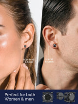 MomentWish Black Stud Earrings for Men 1Carat D Color VVS1 Moissanite Earrings for Men Black Diamond Earring 925 Sterling Silver Mens Jewelry