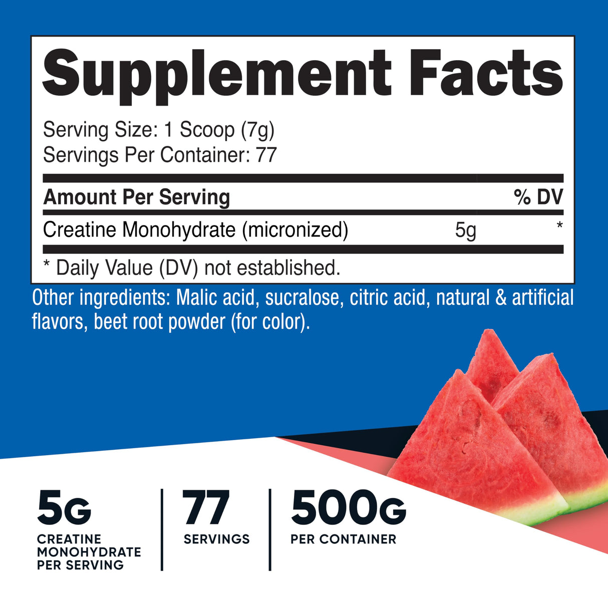 Nutricost Creatine Monohydrate Powder (Watermelon, 500 Gram) - Micronized Creatine Supplement - Vegan, Non-GMO, Gluten Free