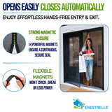 Fenestrelle Magnetic Screen Door for French & Sliding Door – Heavy Duty, Hands Free Fiberglass Mesh with Self Closing Magnetic Seal, Black Trim – Fits 70" x 80" Doors (Screen Size 72" x 80")