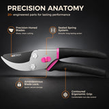 VOTREK® 8.5" Bypass Pruning Shears, Jam-Proof Spring Clippers for Roses