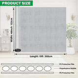 winemana Window Insulation Roll, 48IN x 10FT Reflective Heat Shield Bubble Film, Double-Sided Aluminum Foil Insulation, Weatherproof Garage Door Cover for Windows, RV, Basement, Winter & Summer