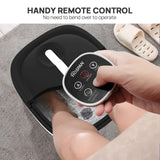 HOSPAN Collapsible Foot Spa Electric Rotary Massage, Foot Bath with Heat, Bubble, Remote, and 24 Motorized Shiatsu Massage Balls. Pedicure Foot Spa for Feet Stress Relief - FS02A