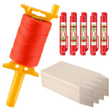 Gulfmew 20 Pc 12" Wooden Garden Stake, 1 Pc Mason Line String with Handle