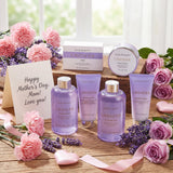 BODY & EARTH Bath and Body Gift Box for Women- 6 Pcs Lavender Bath Kit for Women Spa Set, Birthday, Christmas Gift Set Includes Body Lotion, Bubble Bath, Shower Gel