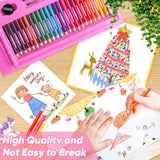 Soucolor Christmas Gifts for Kids Teens Girls Boys Ages 4, 6, 8, 10, 12, 283 Pieces Drawing Set Art Kits with Trifold Easel, 2 Drawing Pads, 1 Kids Activity Coloring Book, Crayons, Pastels, Watercolor