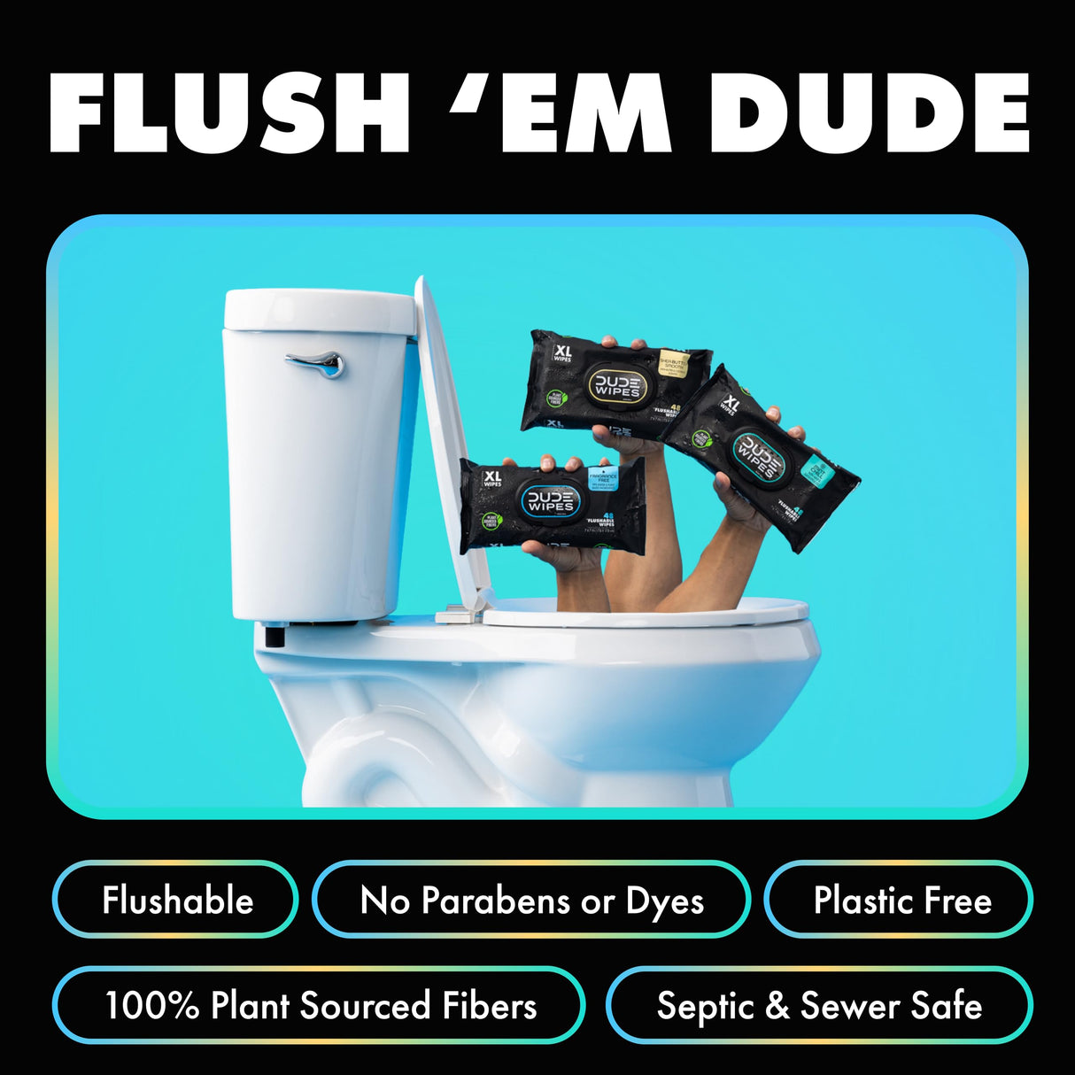 DUDE Wipes Flushable Wipes Variety sTOOL Kit Gift Set for Him - 9 Packs, 432 Total - Mint Chill, Shea Butter & Unscented - Sewer & Septic Safe
