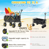 CAtArt Beach Wagon with Big Wheels for Sand, 400LBS Foldable Wagons Carts