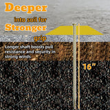 LONSOUR 16 Inch Rebar Stakes 10 Pack – 1/2 Inch Diameter Galvanized Steel Heavy Duty Ground Anchors, Metal Garden Stakes for Camping Tent, Speed Bump, Hard Soil, Fence, Wheel Stop