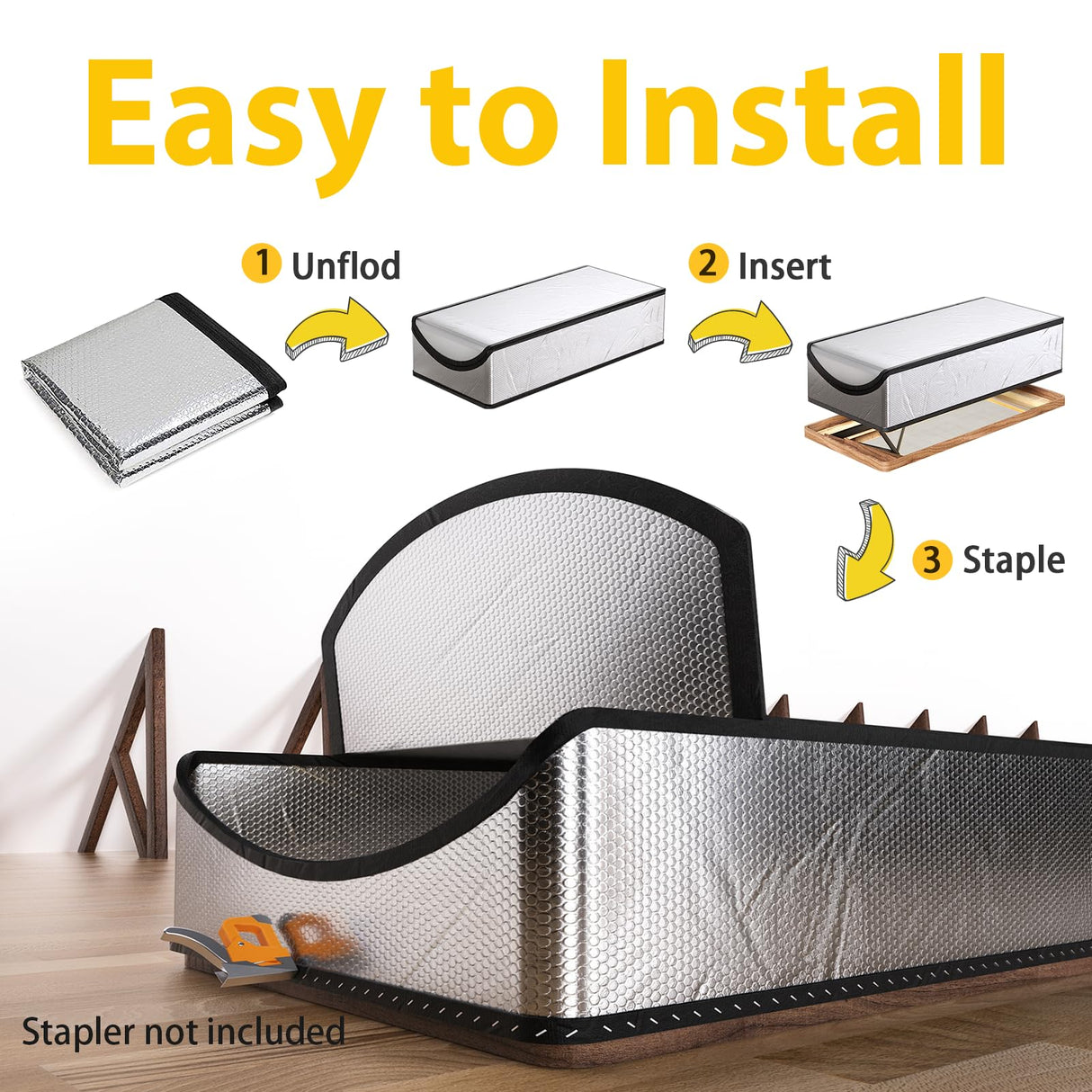 LEMOONE Attic Door Insulation Cover 25"x54"x11", Energy Saving Tent Attic Stairs Cover Ladder Pull Down Insulator, R-Value 15.5 Thicken Aluminum Foil Stairway Insulation with Zipper Fireproof