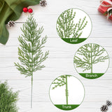 Hananona 120 Pcs Artificial Faux Greenery Sprigs and Twigs - Pine and Cedar Stems for Christmas Holiday DIY, 120 Pieces, Green