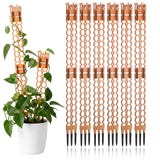 Otoolling 6 Sets Wooden Extendable Plants Trellis Indoor Modular Plant Trellis with Wood Thrive Sign Decor and Extensions for Outdoor Climbing Houseplants Vine Flower Stem(Circle)