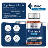 Fitura Healthy Aging Urolithin A - 1000mg, 60 Softgels Mitopure - for Muscle Strength & Cellular Energy - Mitochondrial Function & Overall Wellness