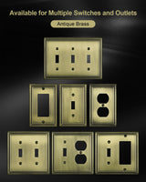 TREEWELL 6-Pack Duplex Outlet Cover Plate, Antique Brass Metal Wall Plates for Electrical Outlets, 1 Gang Receptacle Cover, Pearls Decorative Switch Plates and Outlet Covers