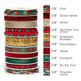 LaRibbons Christmas Ribbon for Crafts, 10 Rolls, 47 Yards Total