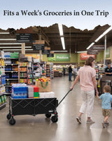 47" Collapsible Wagon Cart Foldable 300L Capacity Compact Folded Size