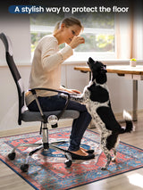 PROHALO Office Chair Mat for Hardwood Floor, 48"x60" Desk Chair Mat for Rolling Chairs, Non Slip Computer Chair Mat, Office Rug Mat for Office Home Hard Floor, Under Desk Mat for Gaming Chair-Red