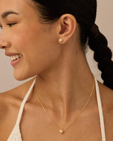 PAVOI Pearl Pendant Stud Earring Set for Women, White Gold, Size 6.8MM, W