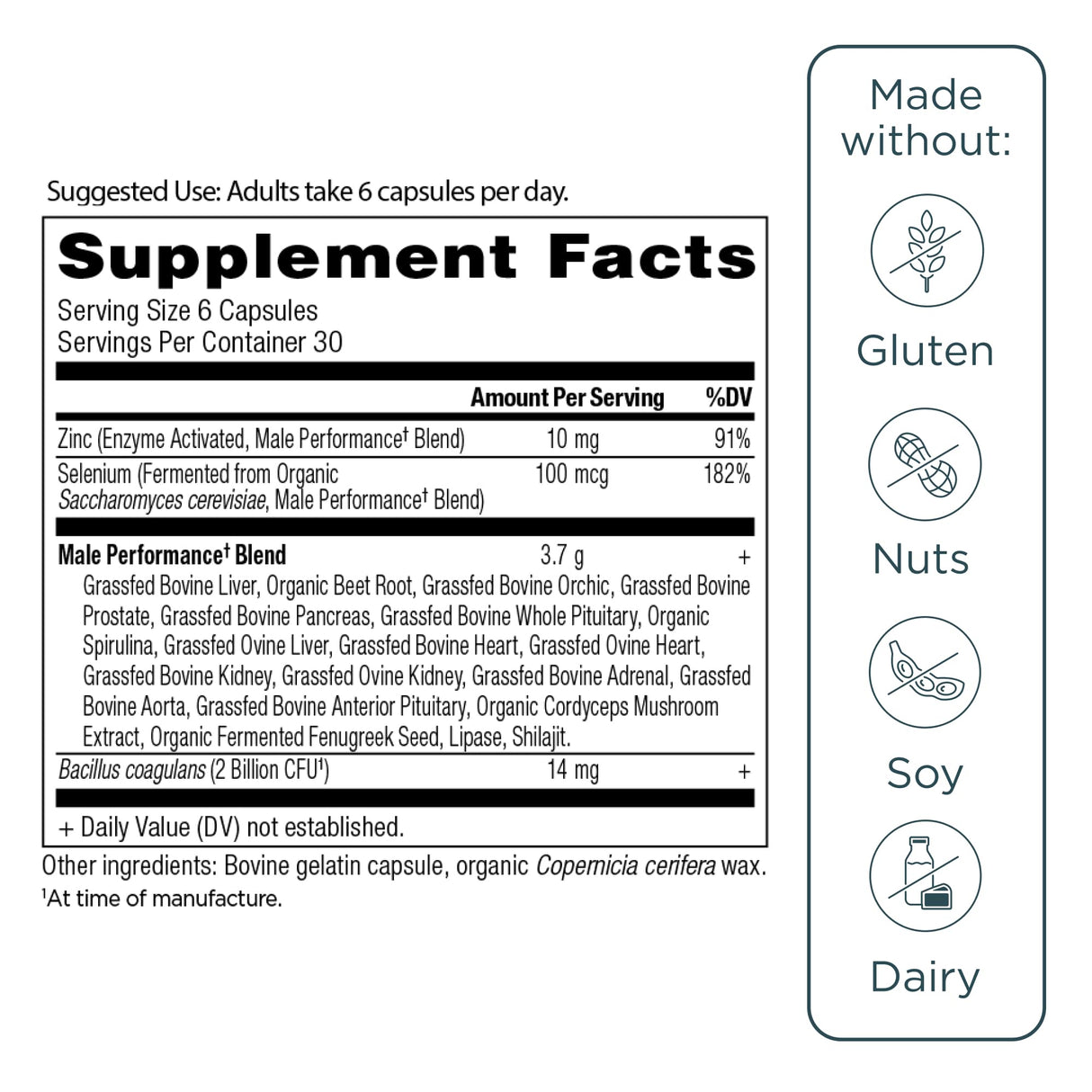 Ancient Nutrition Organ Supplements for Men, Grass-Fed and Wild Organ Complex Capsules, Liver, Prostate, Pancreas Supports Male Performance, Healthy Aging, 180 Ct