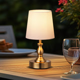 PARTPHONER Mini Cordless LED Table Lamp, 5200mAh Rechargeable Battery Operated Lamp, 3-Level Brightness, Touch Dimmable Desk Lamp, Bedside Night Light for Patio Camping Restaurant Home, Antique Brass