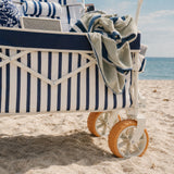 DEER LAND Beach Wagon for Sand with 6.7" Fat Tires, Collapsible Beach Cart