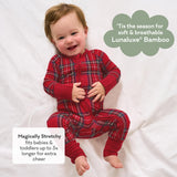 Little Sleepies Christmas Pajamas for Baby Boys & Girls, Viscose from Bamboo Newborn Pajamas, Family Matching Christmas PJs, Holiday Plaid, 6-12 months