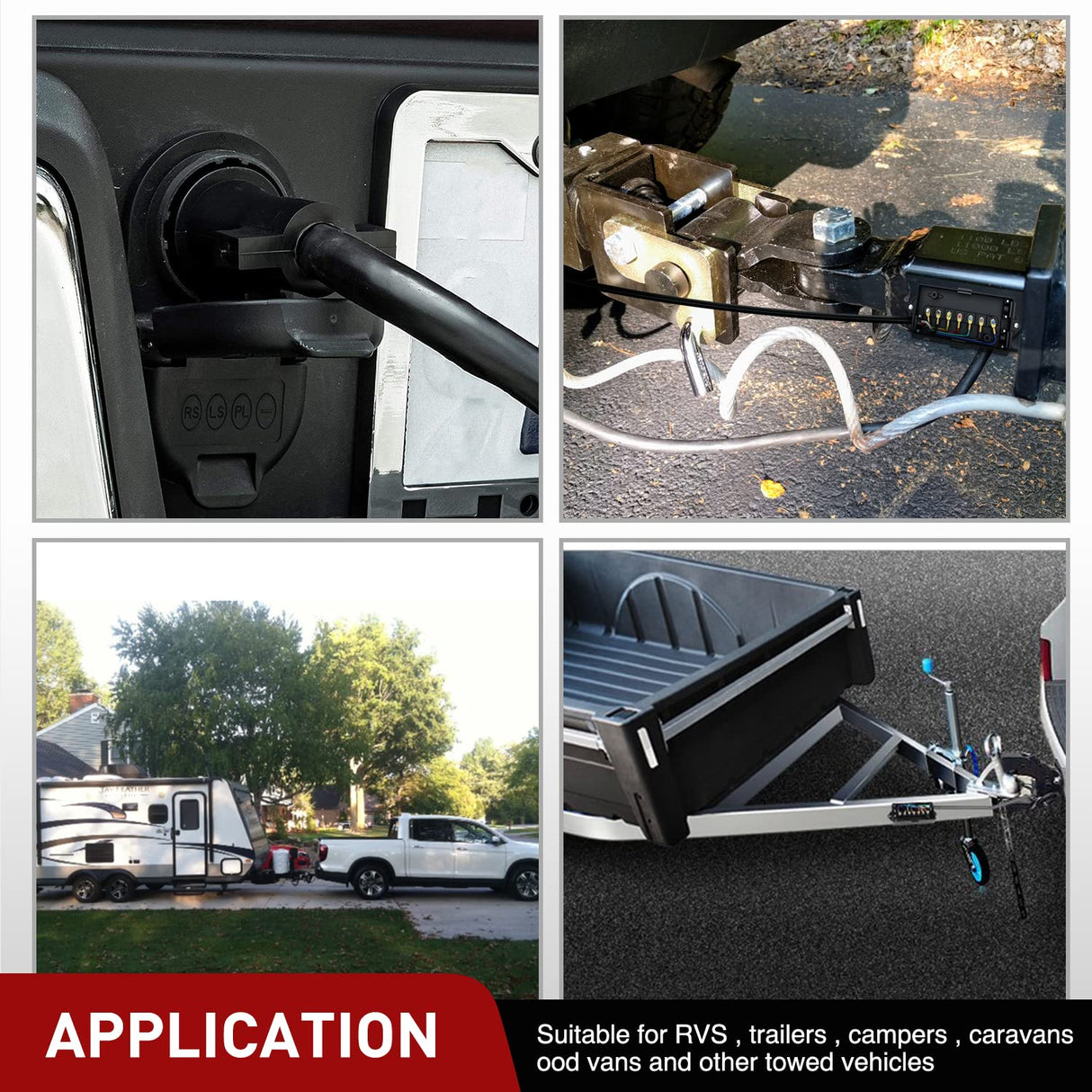 Nilight 16 Feet Heavy Duty 7 Way Plug Inline Trailer Cord 7-Pin Trailer Cord Wire Cable for Truck Camper Blade Molded RV Cable Weatherproof & Corrosion Resistant-16FT