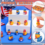 120 Pcs Patriotic Mini Resin Ducks 6 Style Bulk Tiny Duck Figurines 250th Anniversary Independence Day Decorations 4th of July Patriotic Ducks for Party Favors DIY Crafts and Desk Decor