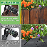 Rustic Pine Wood Landscape Edging - 7.8ft L x 8in H Garden Fence Border, Easy to Install Sturdy Wooden Planter Fencing for Yard Flower Bed Lawns Pathway Tree