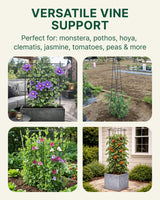 DAIM Multi Link Trellis Plant Support Garden Trellis for Climbing Plants Outdoor Plant Supports for Indoor Plants Stackable Fence Tower Modular L or V-Shape for Balconies & Gardens, Gray, 16 Pieces