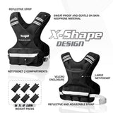 Yes4All Adjustable Weighted Vest 20-32lbs with Reflective Strip, Weight Vest for Strength Training for Men & Women, BLACK_20-32LBS, Large