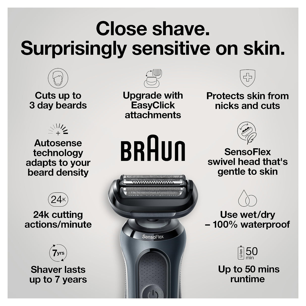 Braun Series 6 6046cs Electric Razor for Men, Wet & Dry, Electric Razor, Rechargeable, Cordless Foil Shaver with Charging Stand, Travel Case and Precision Trimmer, Black